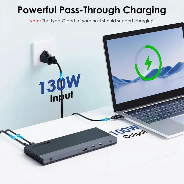 Alt view image 6 of 7 - USB C Docking Station Dual Monitor Triple Display for Laptop | Windows OS, USB Type C Dock with 130W Power Adatpter - 2 HDMI, DisplayPort, 100W PD, Ethernet, 4 USB 3.0, 2 USB-C, Audio