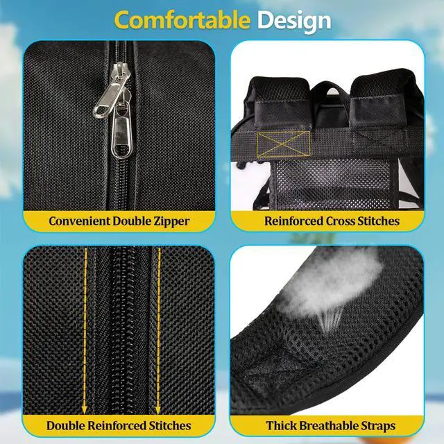 Alt view image 5 of 7 - Clear Backpack for School Heavy Duty Clear Bookbag | Sturdy Fabric Clear Bookbag Transparent PVC & Oxford Backpacks with Privacy Pocket for College Work Travel Security, Black