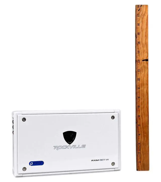 Alt view image 5 of 7 - RXM8BTW 8 Channel Marine Boat Amplifier with Bluetooth, White | 1500W Peak/750W RMS Dyno Certified, Class D, Compact, Bridgeable, 2 Ohm Stable, Conformal Coated, RCA In/Out, Stainless Steel