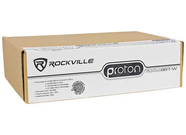 Alt view image 7 of 7 - RXM8BTW 8 Channel Marine Boat Amplifier with Bluetooth, White | 1500W Peak/750W RMS Dyno Certified, Class D, Compact, Bridgeable, 2 Ohm Stable, Conformal Coated, RCA In/Out, Stainless Steel