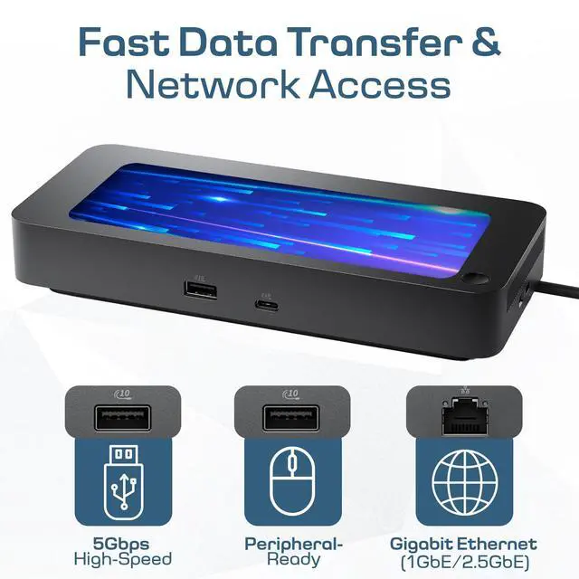 Alt view image 7 of 7 - WD25 Docking Station USB-C Pro Dock, Up to 100W Power Delivery Boomphs Ultimate Performance Dock Solution for Your Workspace