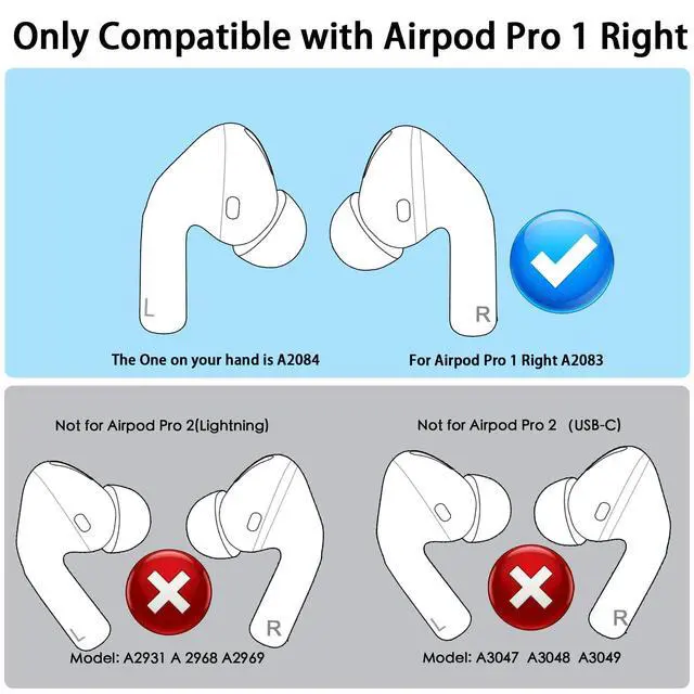 Alt view image 2 of 7 - Original OEM Single Earbud for Right Apple Airpods Pro 1st Gen Earbud,Single Right Ear Side Only(A2083)
