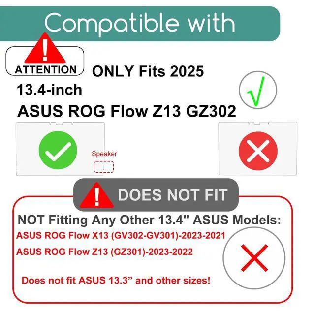 Alt view image 2 of 7 - 3 Pack Designed for 2025-2026 ASUS ROG Flow Z13 GZ302 Laptop Tablet Screen Protector (13.4 Inch), Anti Glare and Anti Fingerprint (Matte) Shield -(Not Suitable for 2023-2021 model GZ/GV301 GV301)
