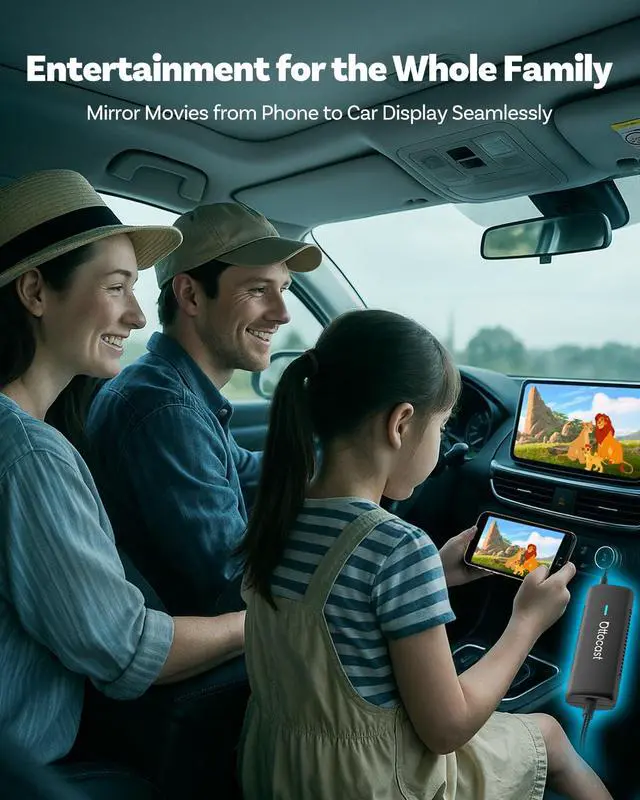 Alt view image 5 of 7 - Mirror Touch with Wireless Carplay Adapter,Apps on Your Car Screen | Mirror Apps Like YouTube and TikTok,Control Your Phone from the Car Screen,For Factory Wired CarPlay Only