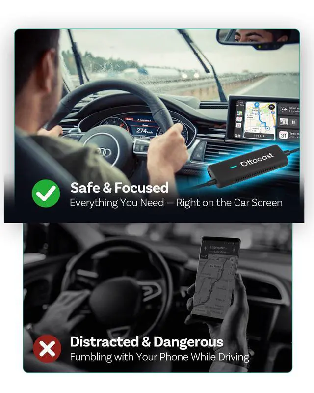 Alt view image 6 of 7 - Mirror Touch with Wireless Carplay Adapter,Apps on Your Car Screen | Mirror Apps Like YouTube and TikTok,Control Your Phone from the Car Screen,For Factory Wired CarPlay Only