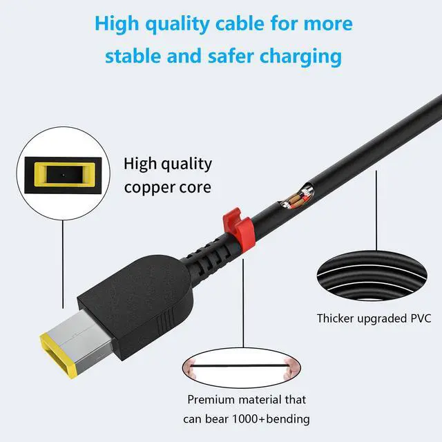 Alt view image 5 of 7 - 230W Legion 5 Charger Compatible with Lenovo Legion 5 7 5P C7 S7 Y520 Y740 Y730 Y900 Y910 Y920 Y7000P ThinkPad P16 P15 P73 P52 P70 ADL230NLC3A Laptop Power Supply Adapter