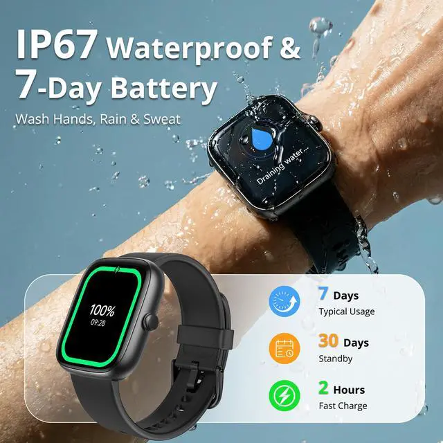 Alt view image 7 of 7 - Smart Watch for Men Women, 1.83" HD Touchscreen Fitness Tracker, Bluetooth Calling, 110+ Sports Modes, Heart Rate SpO2 Sleep Monitor, DIY Dial