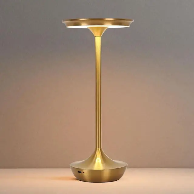 Main image of Rechargeable Cordless Table Lamp, 6000mAh Battery Operated LED Table Lights,Touch Control - 3 Color Dimmable for Bedroom, Patio, Cofee, Outdoor,Dining Home,Restaurant&Living Room-Gold