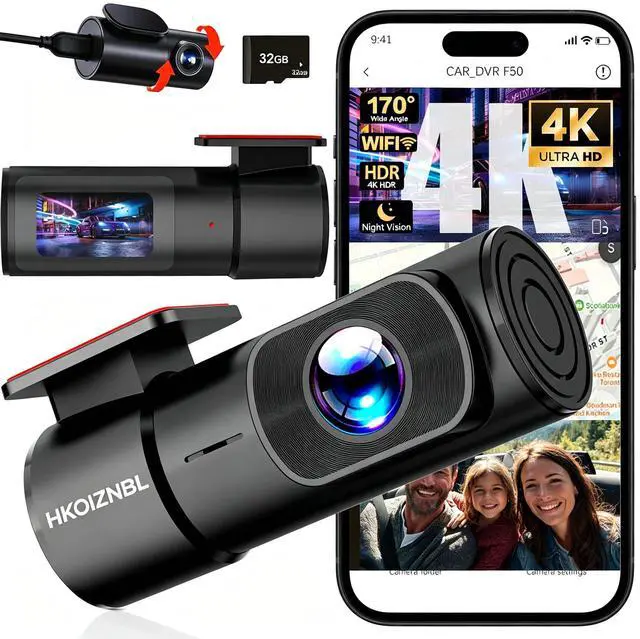 Main image of HKOIZBL 4K+2.5K Dash Cam Front and Rear, Built-in 5G WiFi, 32GB Card Included, 2'' IPS Screen Dash Camera for Cars, Starlight Night Vision, Dual Dashcam with WDR, Loop Recording, 24H Parking Monitor
