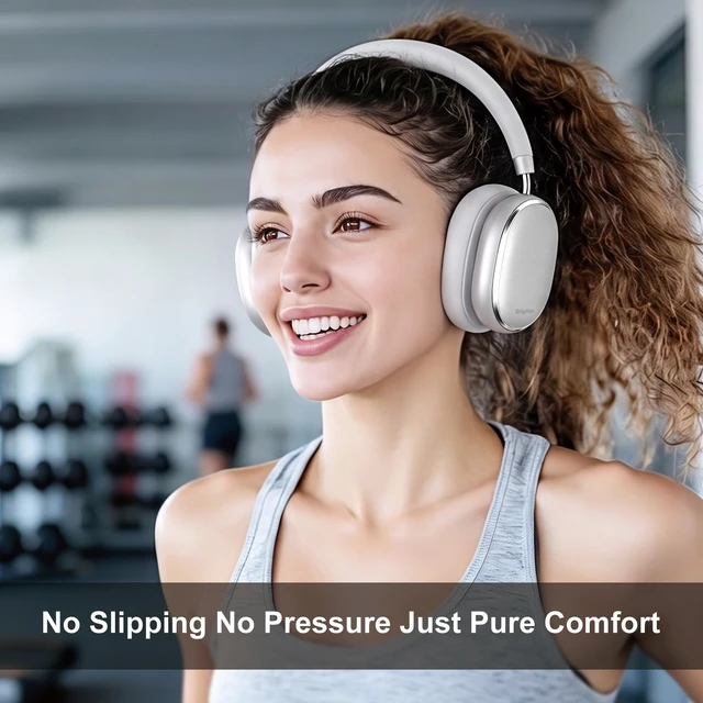 Alt view image 3 of 7 - NiceComfort 95 Hybrid Noise Cancelling Headphones Wireless Bluetooth with Transparency,ENC,HD Sound,Slim Headphones Lightweight
