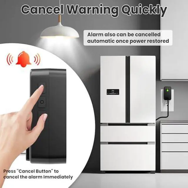 Alt view image 5 of 7 - Power Failure Alarm WiFi, 2 Pack Smart Power Outage Alarm, App Notification | Mini Size, Freezer Alert, Loud 110dB, LED Indicator, Voltage Detection, Home Power Monitor, for GFCI Trips, Sump Pump
