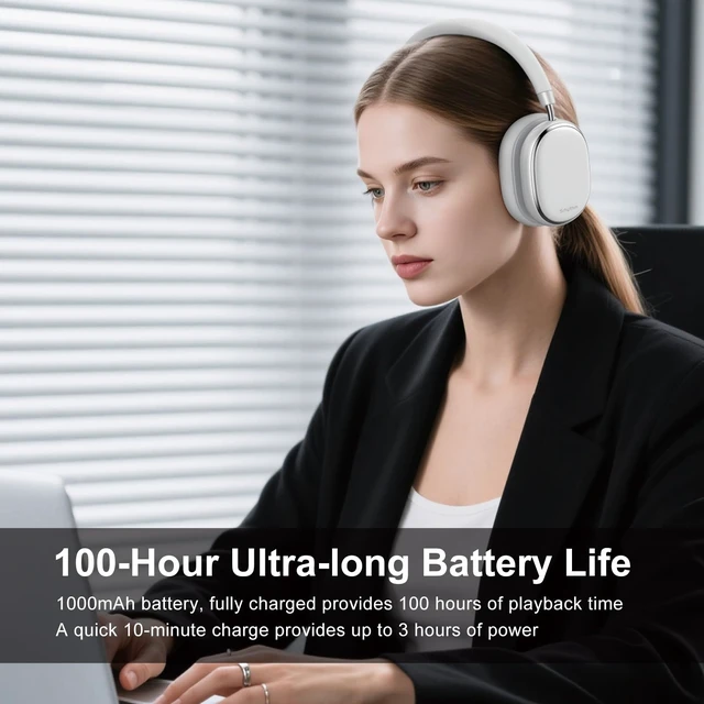 Alt view image 5 of 7 - NiceComfort 95 Hybrid Noise Cancelling Headphones Wireless Bluetooth with Transparency,ENC,HD Sound,Slim Headphones Lightweight