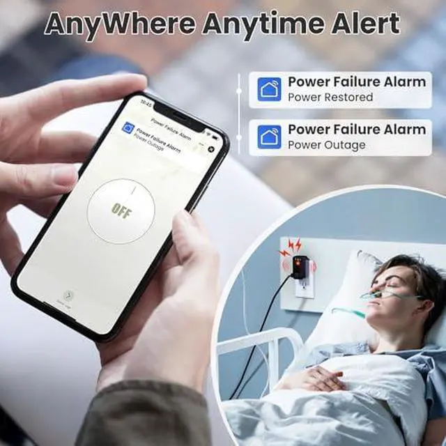 Alt view image 7 of 7 - Power Failure Alarm WiFi, 2 Pack Smart Power Outage Alarm, App Notification | Mini Size, Freezer Alert, Loud 110dB, LED Indicator, Voltage Detection, Home Power Monitor, for GFCI Trips, Sump Pump