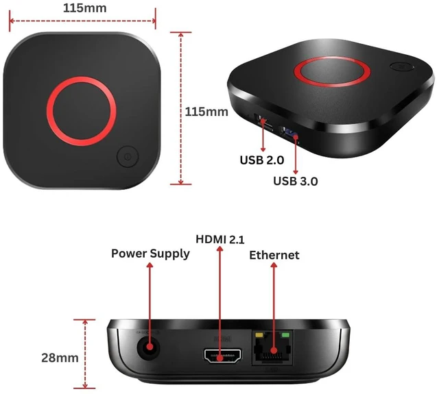 Alt view image 6 of 7 - MAG544w3 TV Set-Top Box - 4K HDR TV Streaming Device with Amlogic S905Y4 Chipset, 1GB DDR4 RAM, 4GB Flash Memory, Dolby Digital Plus, Linux 4.9, Dual-Band WiFi, USB 2.0, HDMI Cable and Remote