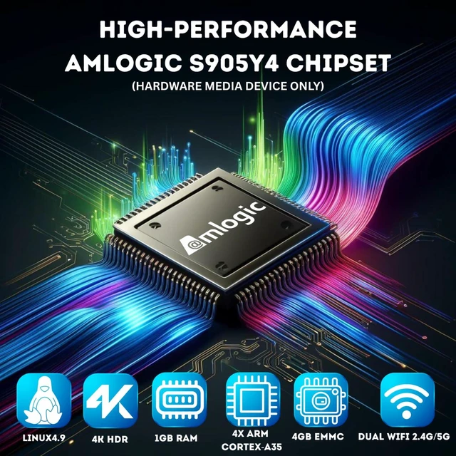 Alt view image 2 of 7 - MAG544w3 TV Set-Top Box - 4K HDR TV Streaming Device with Amlogic S905Y4 Chipset, 1GB DDR4 RAM, 4GB Flash Memory, Dolby Digital Plus, Linux 4.9, Dual-Band WiFi, USB 2.0, HDMI Cable and Remote