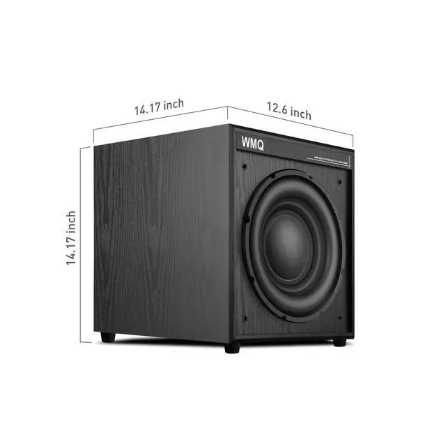 Alt view image 7 of 7 - 10" Powered Home Subwoofer, 300W RMS, High-Fidelity Bass, MDF Enclosure with Heat Sink
