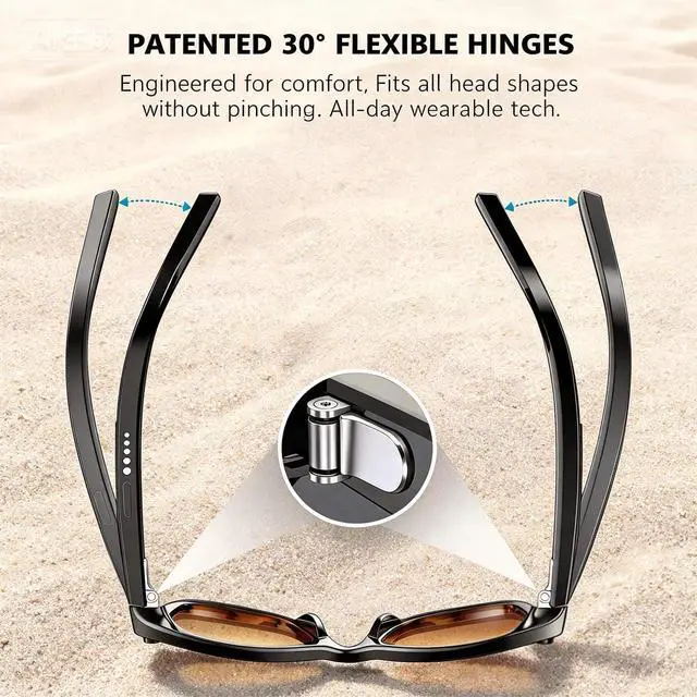 Alt view image 3 of 7 - Smart Glasses with 4K Camera & EIS, Audio Video Recording Glasses with Live Translation Voice Assistant, Gradient Tea Sunglasses Lenses, UV400 Protection TR90 Frame