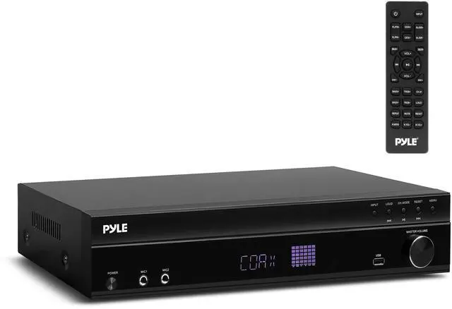 Main image of 5.2 Channel Bluetooth Home Theater Amplifier, 240 watts Peak Power, Microphone Input with Echo for Karaoke, ARC Hi-Def Input, USB-A Input with MP3 Player, FM Radio - PT875BT