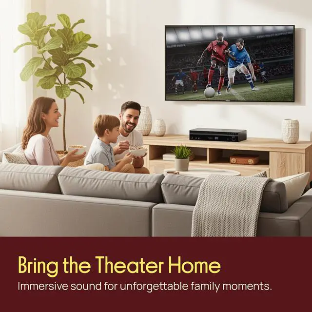 Alt view image 3 of 7 - 5.2 Channel Bluetooth Home Theater Amplifier, 240 watts Peak Power, Microphone Input with Echo for Karaoke, ARC Hi-Def Input, USB-A Input with MP3 Player, FM Radio - PT875BT