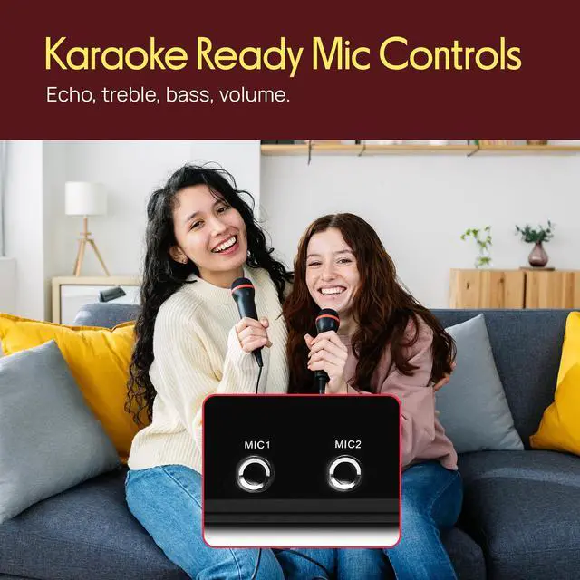 Alt view image 6 of 7 - 5.2 Channel Bluetooth Home Theater Amplifier, 240 watts Peak Power, Microphone Input with Echo for Karaoke, ARC Hi-Def Input, USB-A Input with MP3 Player, FM Radio - PT875BT