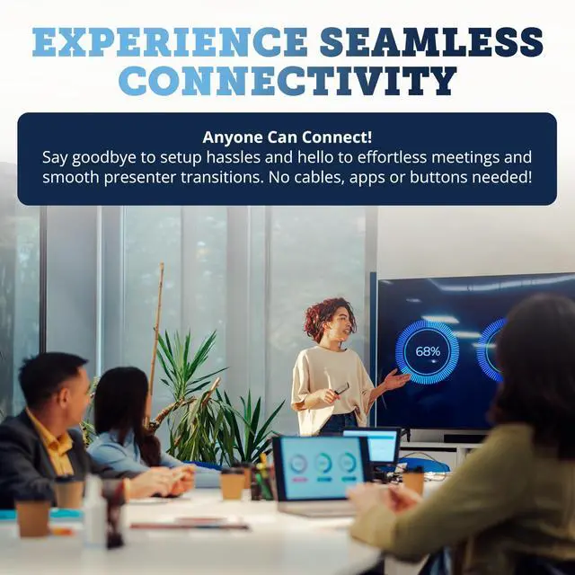 Alt view image 4 of 7 - 960 Wireless Display Receiver Native Screen Mirroring, Supports Windows/Android/Apple Devices, Miracast, Receiver Connects to Display or Projector via USB/HDMI Cable
