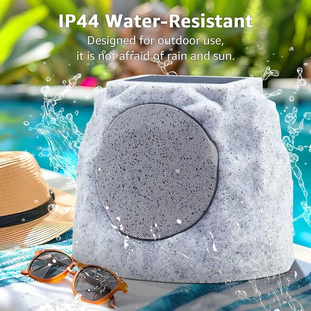 Alt view image 3 of 7 - 1-Pack Outdoor Rock Speakers Waterproof Patio with Lights Color,Multi-Sync Up to 100 Speakers&TWS Pair,Solar Powered and USB Rechargeable for Pool Party Yard Garden Outside