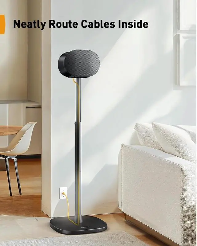Alt view image 4 of 7 - Speaker Stand for Sonos Era 300, Adjustable Height 33-42, Sonos Era 300 Surround Sound Speaker Stand, Floor Speaker Stand Supports up to 13.2 lbs with Cable Management, Pair