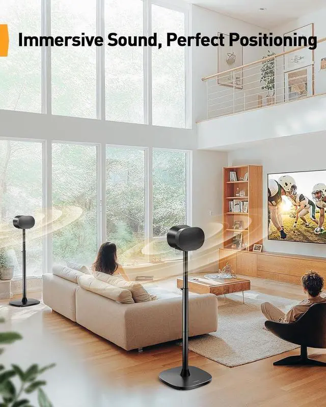Alt view image 7 of 7 - Speaker Stand for Sonos Era 300, Adjustable Height 33-42, Sonos Era 300 Surround Sound Speaker Stand, Floor Speaker Stand Supports up to 13.2 lbs with Cable Management, Pair