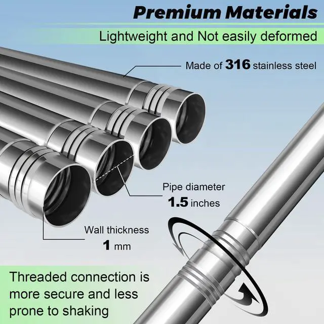Alt view image 4 of 6 - Starlink Standard 4/4X Pole Mount Kit,Starlink Gen 3/4 RV Ladder Pole Mount | 1.5'' Stainless Steel Pole, Starlink Mounting Kit Pipe Adapter Accessories, Portable, Adjustable, High Load Capacity