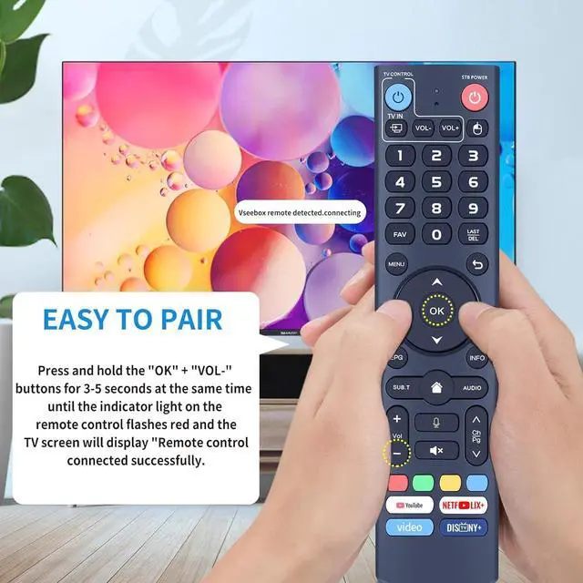 Alt view image 7 of 7 - V3 Pro Replacement Voice Remote Control Compatible with vSeeBox V5 Pro / V3 Plus/V3 Pro / V2 Pro / V1 Pro/V1 Max/Elite/Max