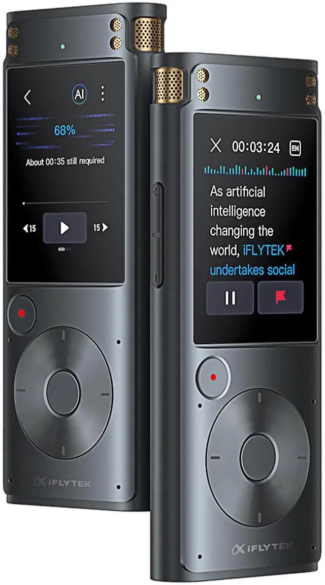 Main image of Offline Voice Recorder with Playback, Secure Digital Recorder with AI Transcription, 5-Language Voice-to-Text, Noise Reduction, AI Voice Recorder for Meetings, Interviews, Learning