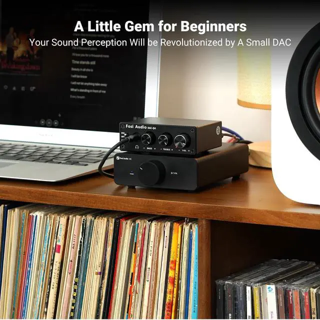 Alt view image 2 of 7 - Q4 DAC Headphone Amp for PC, Desktop Digital to Analog Audio Converter for Home Stereo Amplifier and Powered Speakers, PC-USB/Optical/Coaxial Inputs, 3.5mm Headphone/RCA Outputs