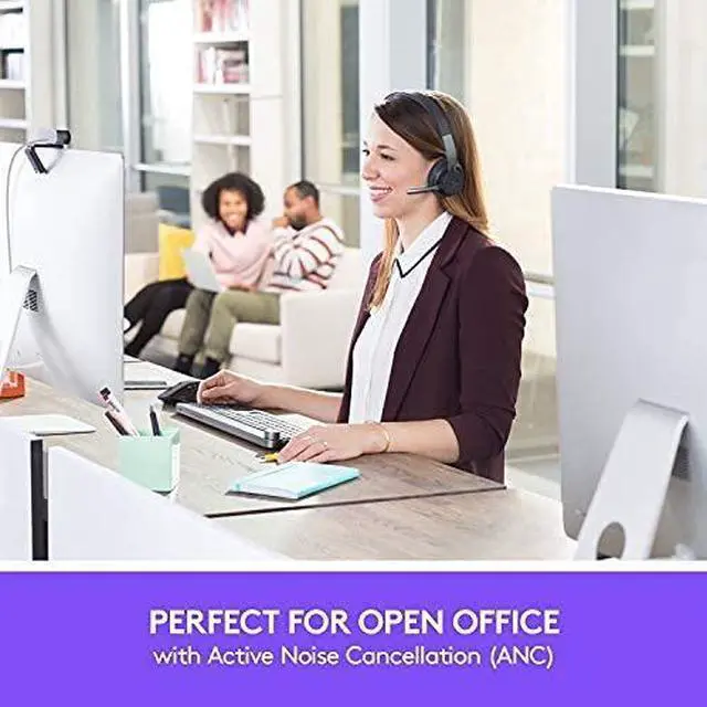 Alt view image 2 of 7 - Zone Wireless Certified Microsoft Teams Bluetooth Headset | Active noise cancellation, Qi charging, Teams and Zoom certified, leatherette ear pads