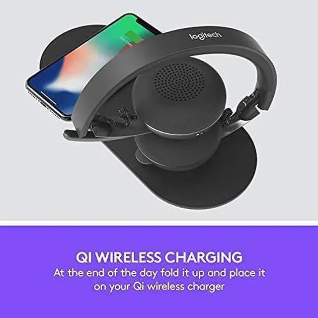 Alt view image 7 of 7 - Zone Wireless Certified Microsoft Teams Bluetooth Headset | Active noise cancellation, Qi charging, Teams and Zoom certified, leatherette ear pads