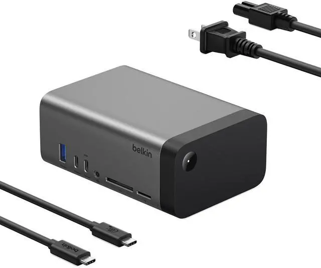 Main image of USB-C Hub 11 in 1 Pro GaN 150W Triple 4K HDMI Windows, Laptops | docking station, USB-A, ethernet, SD, MicroSD, 3.5mm audio, triple monitor, Windows, laptop