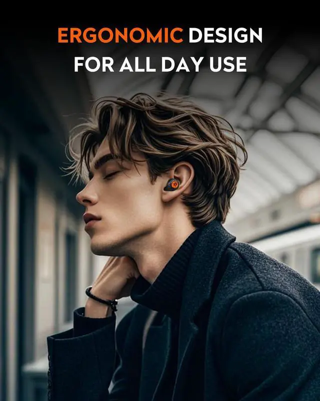 Alt view image 2 of 7 - Sirius Plus True Wireless Earbuds, Bluetooth 5.3 Active Noise Cancellation ANC Headphones, 28H Playtime, ENC Clear Call, Customization App, IPX4 for Sports/Work -Black