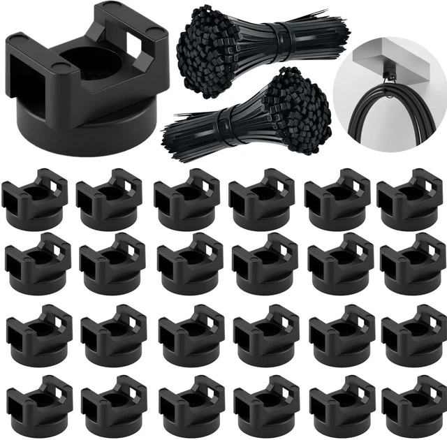 Main image of 225-Pc Magnetic Cable Ties Set,Magnetic Zip Tie Mounts & Cable Ties | Magnetic Wire Holder, 25 Magnetic Cable Holders & 200 Zip Ties, Magnet Cable Tie Mounts for Cables, Wires, Cords, Hoses-22 mm