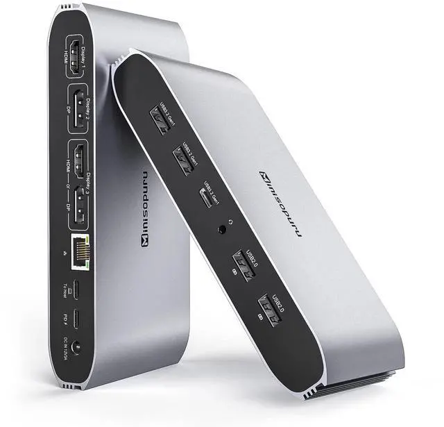 Main image of DS808 DisplayLink Docking Station 3 Monitors with 2 HDMI 2 DP | 100W PD, USB-C Data, Gigabit Ethernet, Audio, 4 USB-A, DisplayLink Dock for Macbook M1/M2/M3/M4/M5 and Windows Laptops