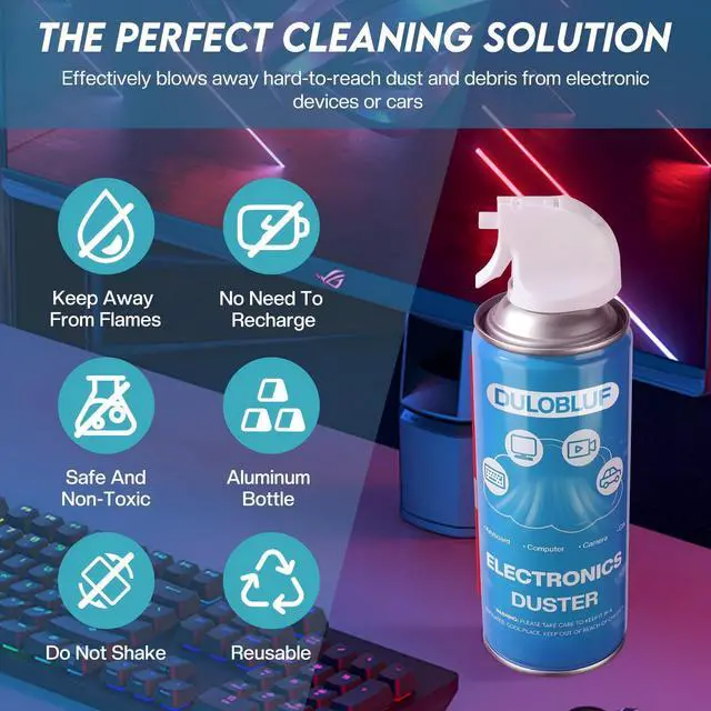 Alt view image 3 of 7 - Compressed Air Duster: Computer Keyboard Cleaner