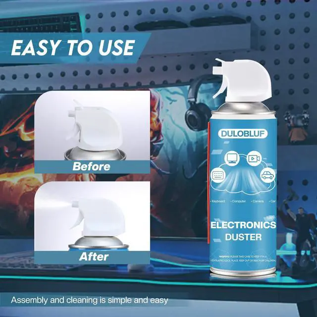 Alt view image 6 of 7 - Compressed Air Duster: Computer Keyboard Cleaner