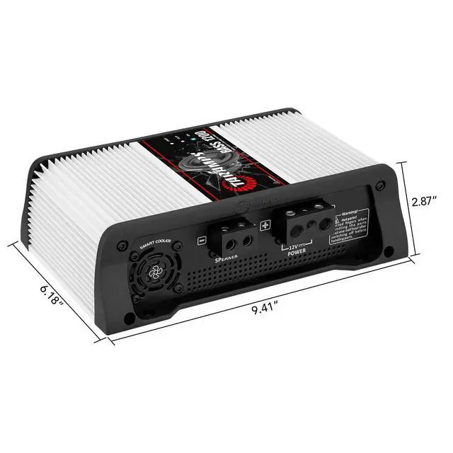 Alt view image 6 of 7 - Taramps BASS 1200 1 Ohm 1 Channel Mosfet Amplifier 1200 Watts RMS, Monoblock, Crossover, Bass Boost, RCA/High Level Input, Class D, Car Audio System Monitor Level Remote Included, Great for Subwoofers
