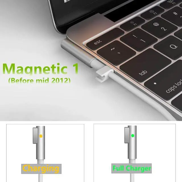 Alt view image 6 of 7 - Mac Book Pro Charger 85W L-Tip Power Adapter for 13/15/17" Before Mid 2012 | Mag-netic 1 Charger Laptop Charger Compatible with old Mac Book Pro 6.6FT Cable