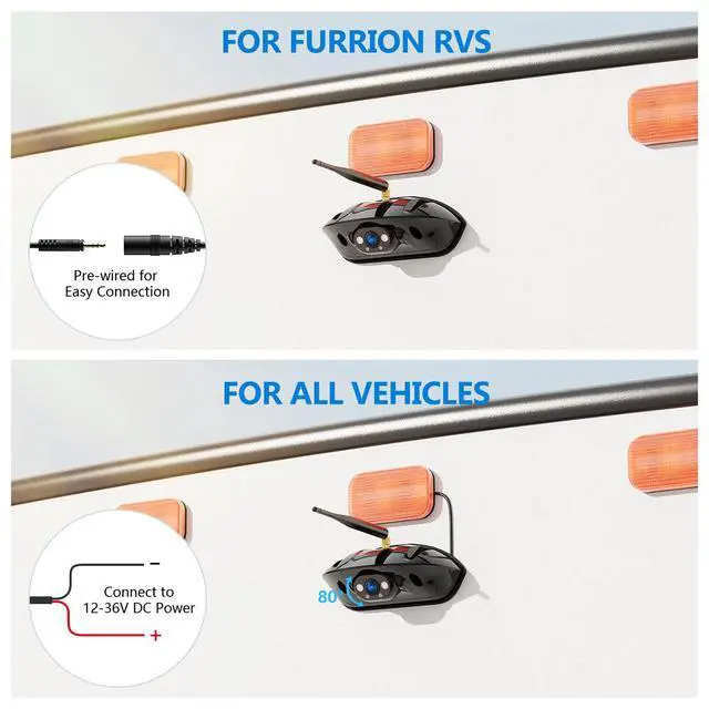Alt view image 2 of 6 - Wireless RV Backup Camera System for Furrion Pre-Wired RVs Truck Trailer, FHD 1080P 7" Touchscreen IPS Monitor & Rear View Camera, Loop Recording Night Vision IP69 Waterproof Plug & Play F7
