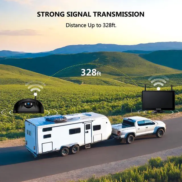 Alt view image 4 of 6 - Wireless RV Backup Camera System for Furrion Pre-Wired RVs Truck Trailer, FHD 1080P 7" Touchscreen IPS Monitor & Rear View Camera, Loop Recording Night Vision IP69 Waterproof Plug & Play F7