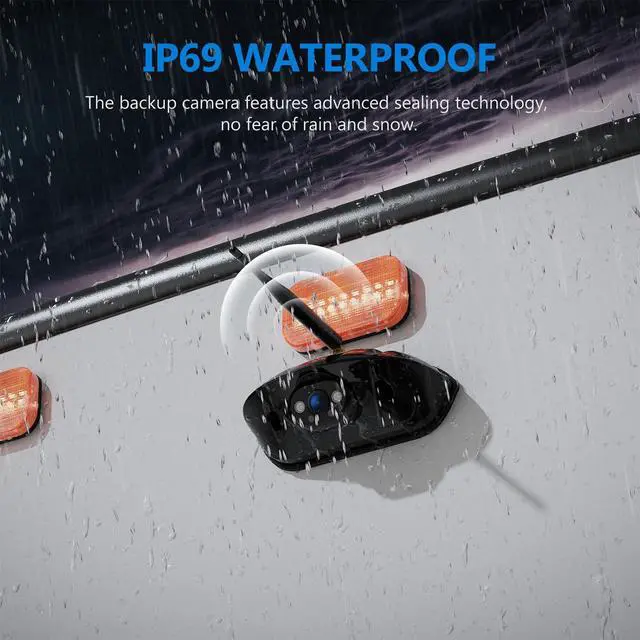 Alt view image 6 of 6 - Wireless RV Backup Camera System for Furrion Pre-Wired RVs Truck Trailer, FHD 1080P 7" Touchscreen IPS Monitor & Rear View Camera, Loop Recording Night Vision IP69 Waterproof Plug & Play F7