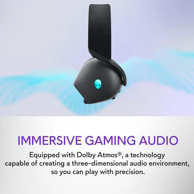 Alt view image 4 of 7 - Wireless Gaming Headset, Active Noise Canceling | 2.4GHz Wireless, Dolby Atmos, Hi-Res Audio, 20Hz40kHz Frequency, 32 Ohm Impedance, Dark Side of the Moon