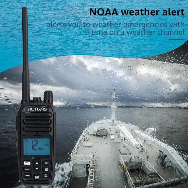 Alt view image 6 of 7 - RM21 5W VHF Radio Marine IP67 Floating, Noise Cut for Yacht(1 Pack) | 1-Press AI Noise Reduction, 1800mAh Battery, Submersible, Global Channels, NOAA Weather Alert, Coastal Fishing, Travel Sport