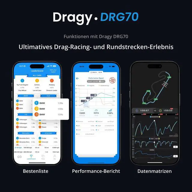 Alt view image 5 of 7 - New GPS Based Performance Meter, up to 25Hz GPS Laptimer, Upgraded UBLOX 10th Gen High Performance GPS Module, Trusted by Million Users, USB-C Charging Port (DRG70-C)