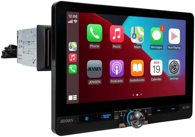 Main image of J1CA8FL 8" Wireless Apple CarPlay Android Auto Single/Double DIN | Fits single or double DIN, wired or wireless Certified Apple CarPlay plus Android Auto, front and rear camera inputs, USB