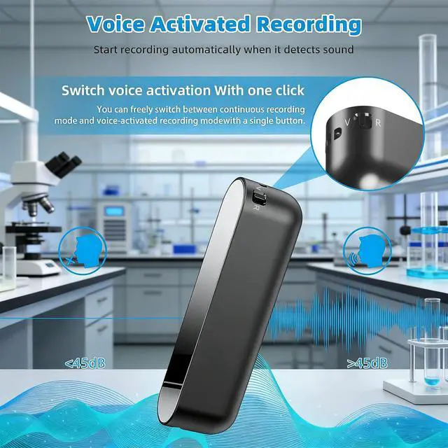 Alt view image 4 of 7 - Voice Recorder 5000mAh 128GB AI Intelligent Triple Noise Reduction, Long Battery Life 40 Days, Voice Activated, Magnetic Digital Audio Recorder for Meetings, Interviews, Lectures, Classroom